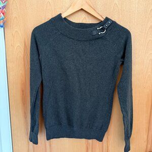 Lauren Ralph Lauren Charcoal Gray Buckle Neck Sweater - Women's Small
